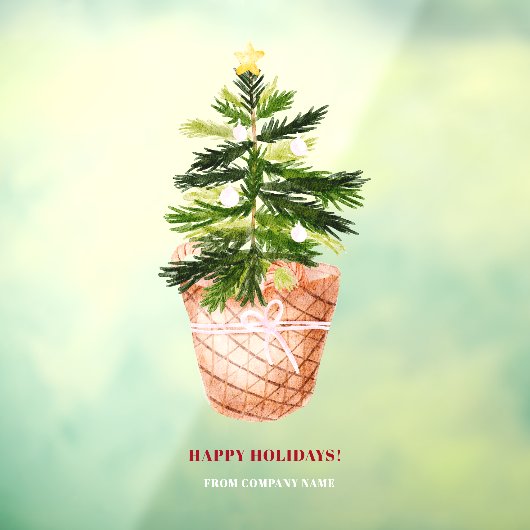 Kute kerstboomwaterverf wintermandje raamsticker (Vel 3)