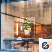 Kute kerstboomwaterverf wintermandje raamsticker (Cafe Raam)