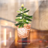 Kute kerstboomwaterverf wintermandje raamsticker (Vel 2)