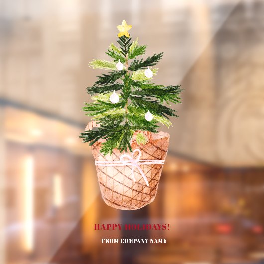 Kute kerstboomwaterverf wintermandje raamsticker (Vel 2)