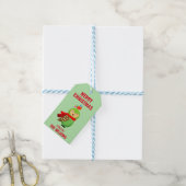 Kute kerstboomwortel en vogel cadeaulabel (Met Touw)
