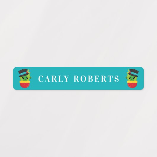Kute kerstcactus Kinder naam Waterbestendige label (Design 1)