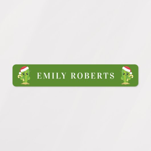 Kute kerstcactus Kinder naam Waterbestendige label (Design 2)