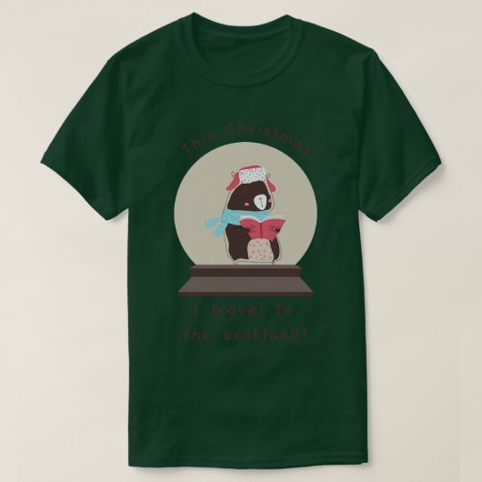 Kute kerstcadeau voor boekovers t-shirt (Design voorkant)