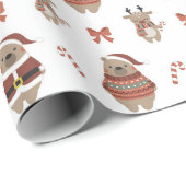 Kute kerstcadeaupapier voor Beren met deer-opvulpa Cadeaupapier (Rol Hoek)