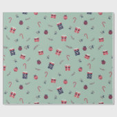 Kute kerstcadeaupatroon voor siervoorwerpen cadeaupapier (Vlak)