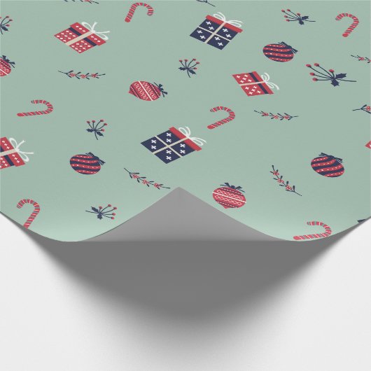 Kute kerstcadeaupatroon voor siervoorwerpen cadeaupapier (Hoek)