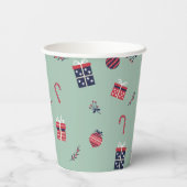 Kute kerstcadeaupatroon voor siervoorwerpen papieren bekers (Achterkant)