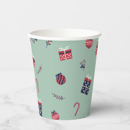 Kute kerstcadeaupatroon voor siervoorwerpen papieren bekers