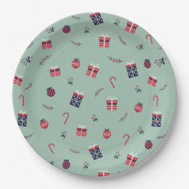 Kute kerstcadeaupatroon voor siervoorwerpen papieren bordje