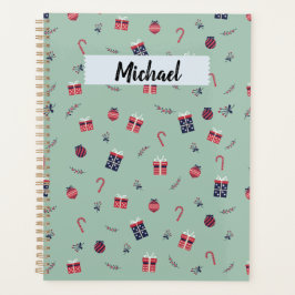 Kute kerstcadeaupatroon voor siervoorwerpen planner