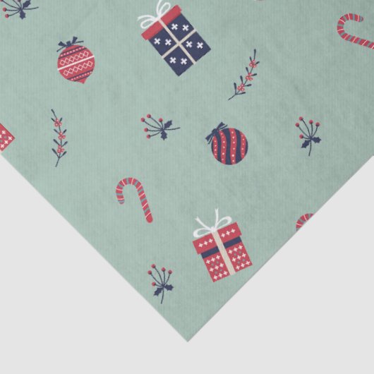 Kute kerstcadeaupatroon voor siervoorwerpen tissuepapier (Detail)