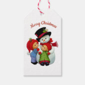 Kute kerstcadeautjes met mevrouw Snowman Gift Labe Cadeaulabel (Voorkant)