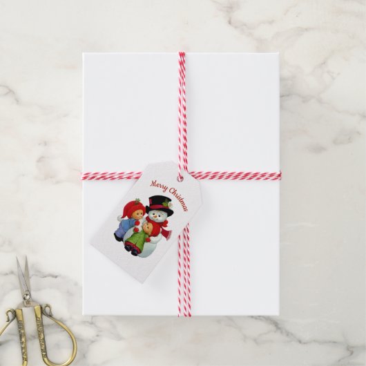 Kute kerstcadeautjes met mevrouw Snowman Gift Labe Cadeaulabel (Met Touw)