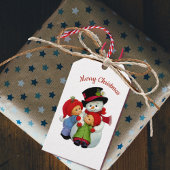 Kute kerstcadeautjes met mevrouw Snowman Gift Labe Cadeaulabel