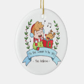 Kute kerstcarols Boy and Reindeer Ornament (Rechts)
