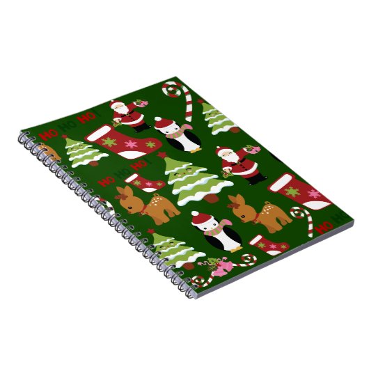 Kute kerstcollage-ontwerp met kerstman notitieboek (Rechterzijde)