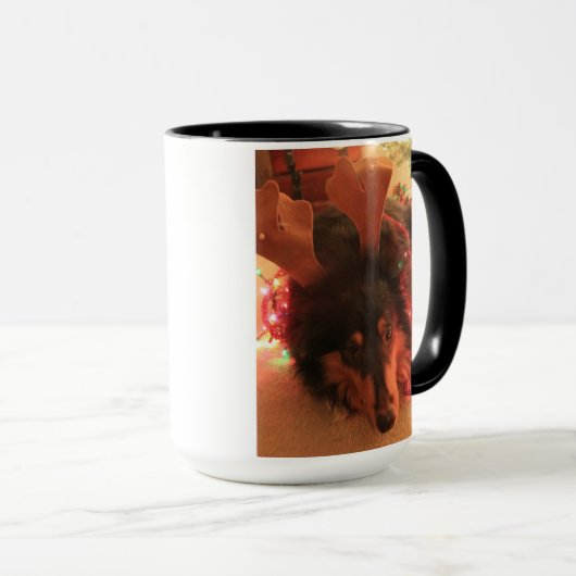 Kute kerstcollie, Olijf de andere rendieren Mok (Voorkant rechts)