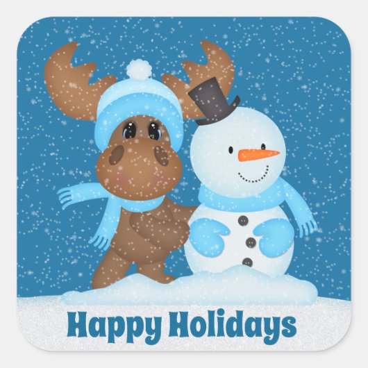 Kute kerstdagen toevoegen bericht sticker (Voorkant)