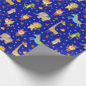 Kute kerstdieren cadeaupapier (Hoek)