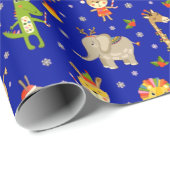 Kute kerstdieren cadeaupapier (Rol Hoek)