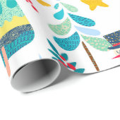 Kute kerstdieren en symbolen patroon cadeaupapier (Rol Hoek)