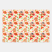 Kute kerstdieren inpakpapier vel (Voorkant)