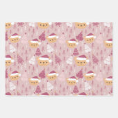 Kute kerstdieren Verpakkingsblad van 3 Inpakpapier Vel (Voorkant 3)