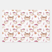 Kute kerstdieren Verpakkingsblad van 3 Inpakpapier Vel (Voorkant 2)