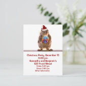 Kute kersteekhoorn en cadeautjes kaart (Staand voorkant)