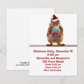 Kute kersteekhoorn en cadeautjes kaart (Voorkant / Achterkant)