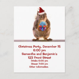 Kute kersteekhoorn en cadeautjes kaart