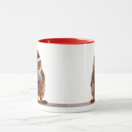 Kute kersteekhoorn en cadeautjes mok (Midden)