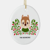 Kute kersteekhoorn foto keramisch ornament (Rechts)