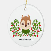 Kute kersteekhoorn foto keramisch ornament (Links)