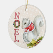 Kute kersteekhoorn keramisch ornament (Links)