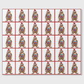 Kute kersteekhoorn met cadeau cadeaupapier (Vlak)