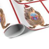 Kute kersteekhoorn met cadeau cadeaupapier (Rol Hoek)