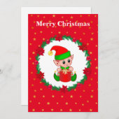 Kute kerstelf, dennenkruid en sterren (Voorkant / Achterkant)