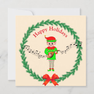 Kute kerstelf met mandolin