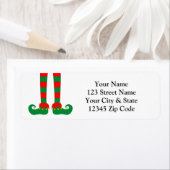 Kute kerstelf voetjes retouradreslabels etiket (Insitu)