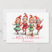 Kute kerstelves feestdagenkaart (Voorkant)