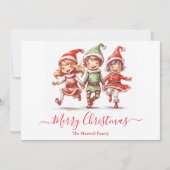 Kute kerstelves feestdagenkaart (Voorkant)