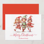 Kute kerstelves feestdagenkaart (Voorkant / Achterkant)