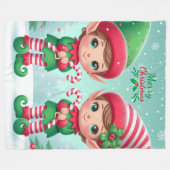 Kute kerstelves fleece deken (Voorkant (Horizontaal))