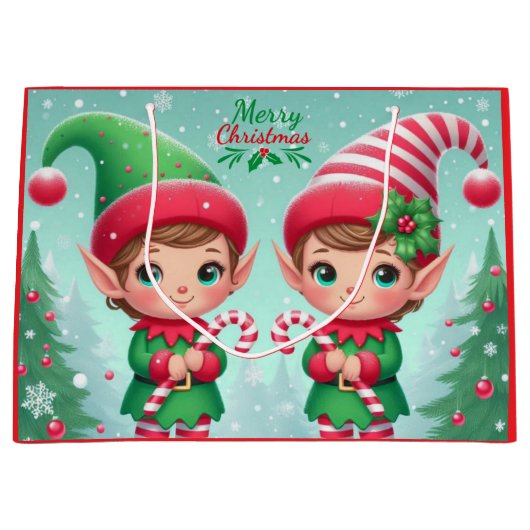 Kute kerstelves groot cadeauzakje (Voorkant)