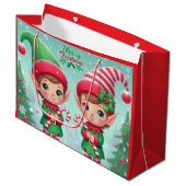 Kute kerstelves groot cadeauzakje (Voorkant Gekanteld)