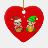 Kute kerstelves keramisch ornament (Achterkant)