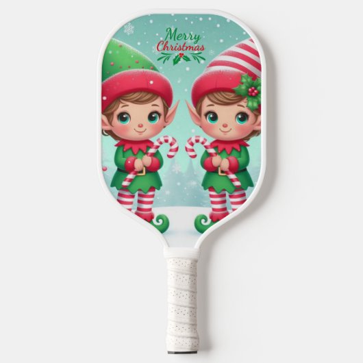 Kute kerstelves pickleball paddle (Voorkant)