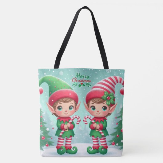 Kute kerstelves tote bag (Voorkant)
